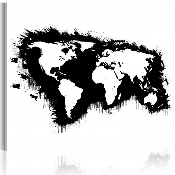 Tablou Monochromatic Map Of The World