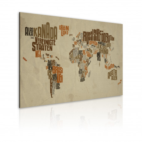 Tablou Map Of The World (German Language)-01