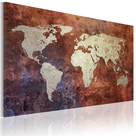 Tablou Rusty Map Of The World-01