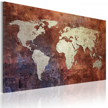 Tablou Rusty Map Of The World-01