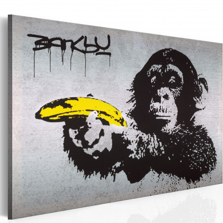 Tablou Stop Or The Monkey Will Shoot! (Banksy)-01