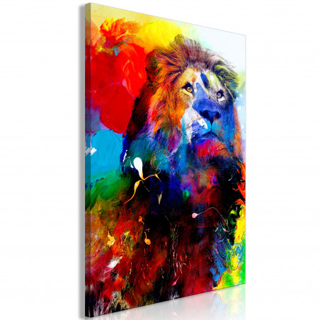 Tablou Lion And Watercolours (1 Part) Vertical-01