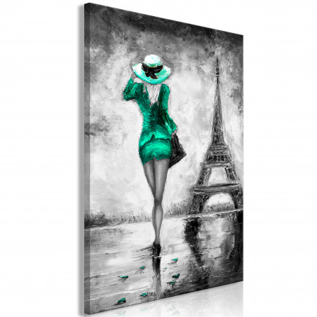 Tablou Parisian Woman (1 Part) Vertical Green-01