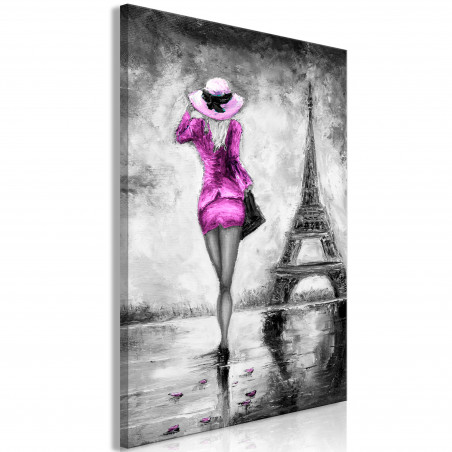 Tablou Parisian Woman (1 Part) Vertical Pink-01