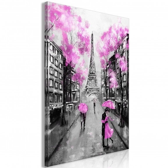 Tablou Paris Rendez-Vous (1 Part) Vertical Pink