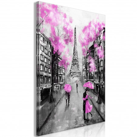 Tablou Paris Rendez-Vous (1 Part) Vertical Pink-01