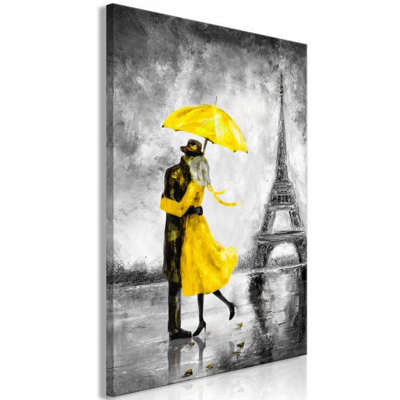 Tablou Paris Fog (1 Part) Vertical Yellow