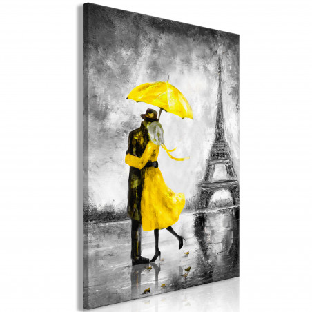 Tablou Paris Fog (1 Part) Vertical Yellow-01