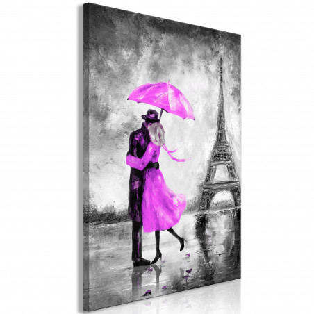Tablou Paris Fog (1 Part) Vertical Pink-01