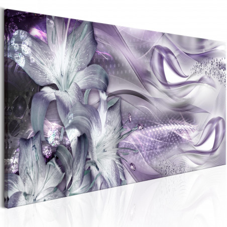 Tablou Lilies And Waves (1 Part) Narrow Pale Violet-01
