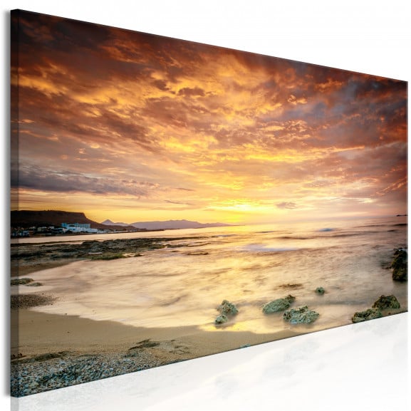 Tablou Beach In Crete (1 Part) Narrow Orange