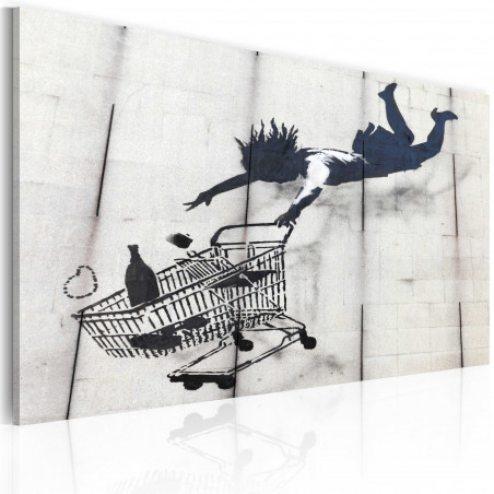 Tablou Falling Woman With Supermarket Trolley (Banksy)-01