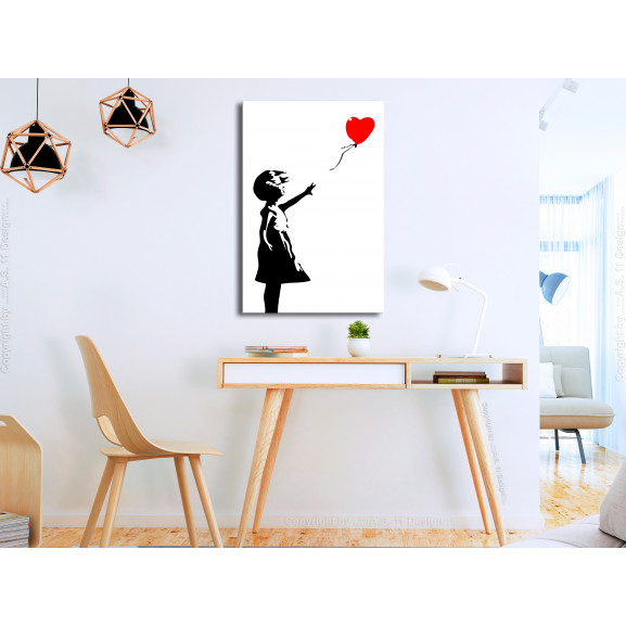 Tablou little girl with a balloon (1 part) vertical
