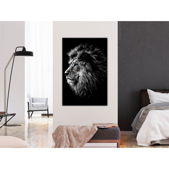 Tablou blue-eyed lion (1 part) vertical