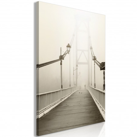 Tablou Bridge In The Fog (1 Part) Vertical-01