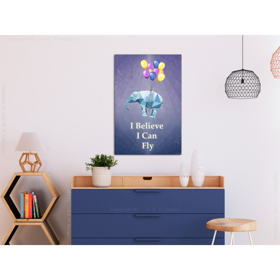 Tablou flying elephant (1 part) vertical