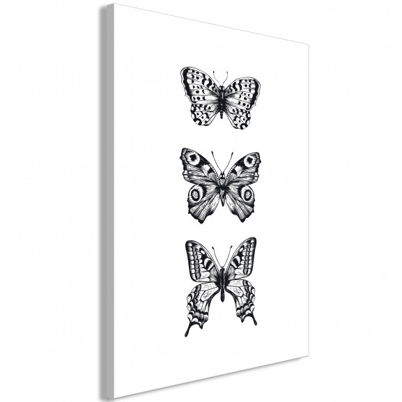 Tablou Three Butterflies (1 Part) Vertical