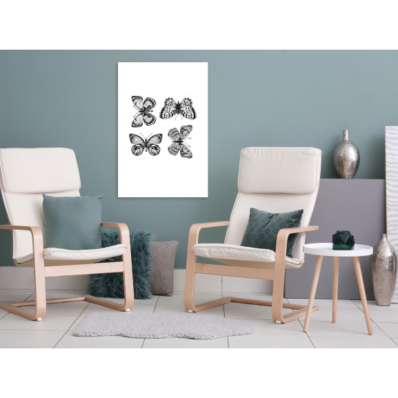 Tablou four butterflies (1 part) vertical