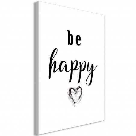Tablou Be Happy (1 Part) Vertical-01