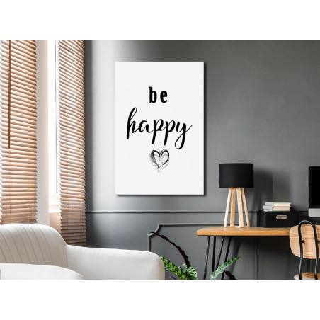 Tablou Be Happy (1 Part) Vertical-01