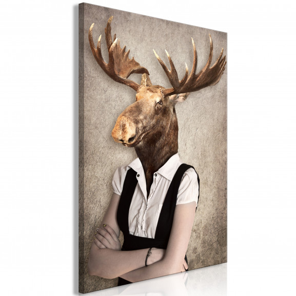 Tablou Brainy Moose (1 Part) Vertical