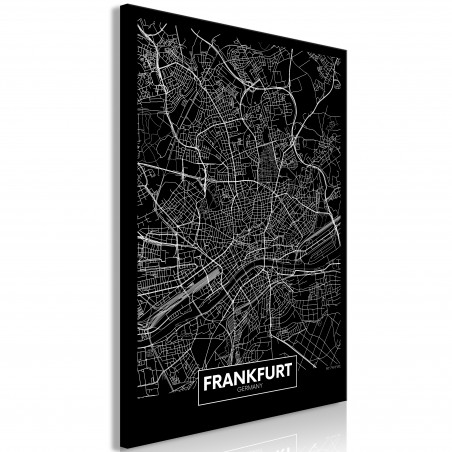 Tablou Dark Map Of Frankfurt (1 Part) Vertical-01