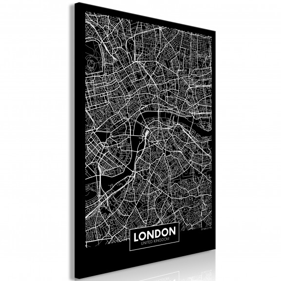 Tablou Dark Map Of London (1 Part) Vertical