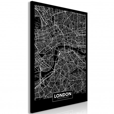 Tablou Dark Map Of London (1 Part) Vertical-01