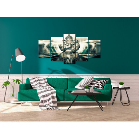 Tablou Buddha Style (5 Parts) Green Wide-01