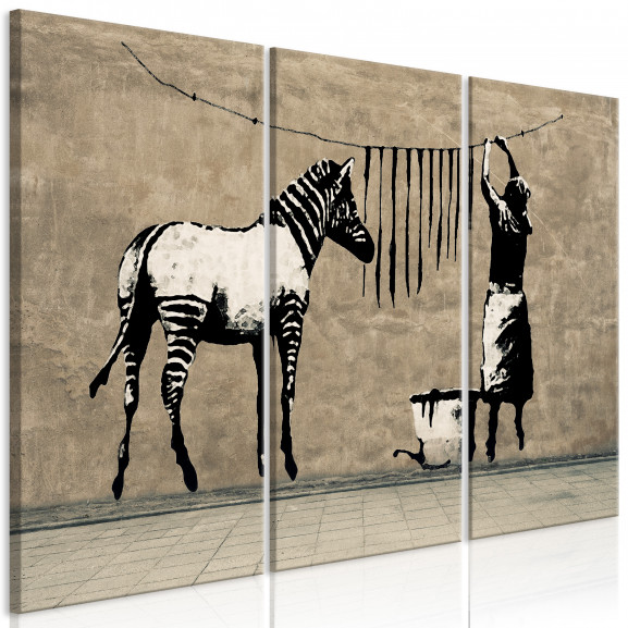 Tablou Banksy: Washing Zebra On Concrete (3 Parts)