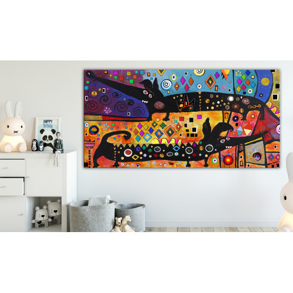 Tablou extravagant dogs (1 part) wide