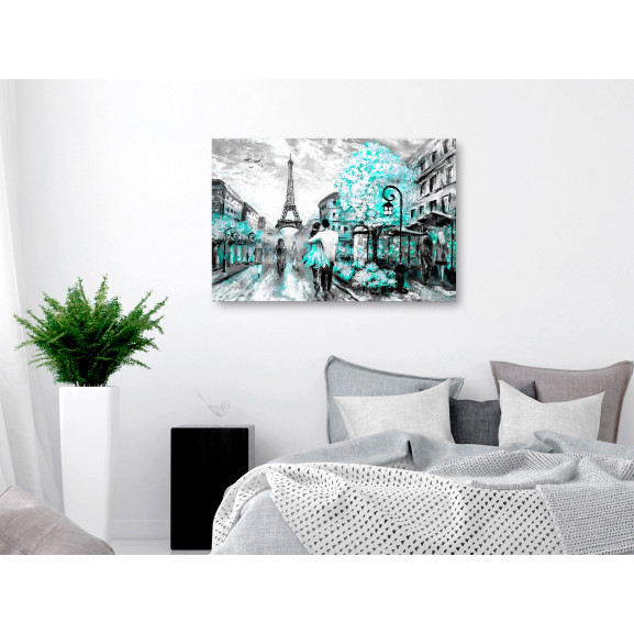 Tablou colourful rendez-vous (1 part) wide turquoise