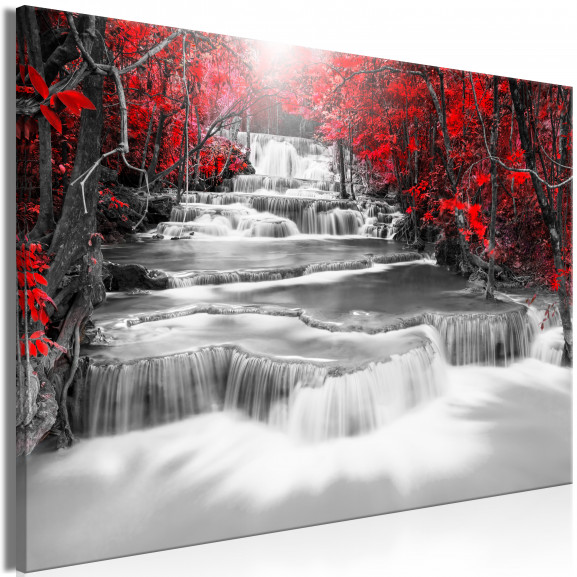 Tablou Cascade Of Thoughts (1 Part) Wide Red
