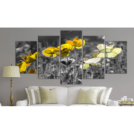 Tablou Yellow Poppies (5 Parts) Wide-01