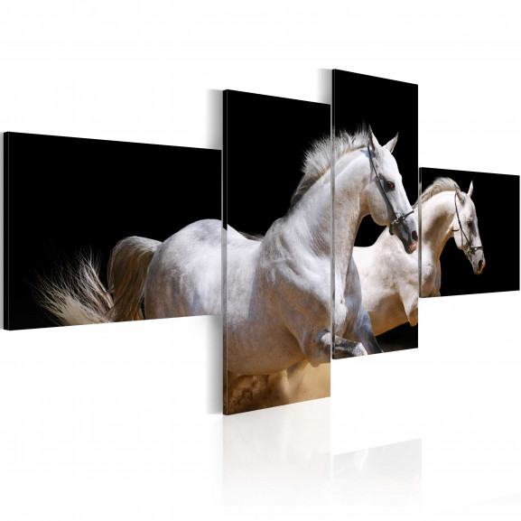 Tablou Animal World- White Horses Galloping