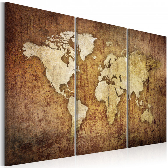 Tablou World Map: Brown Texture