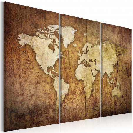 Tablou World Map: Brown Texture-01