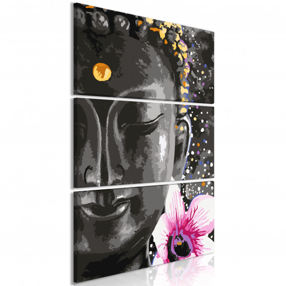 Tablou Buddha And Flower (3 Parts) Vertical
