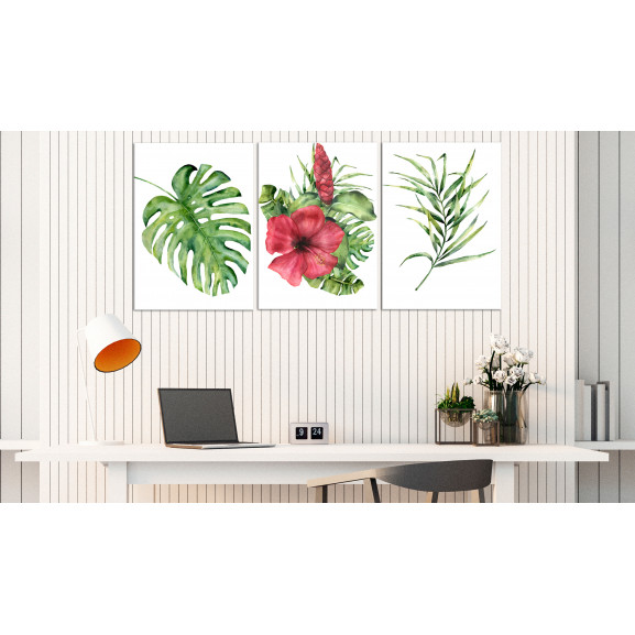 Tablou red hibiscus (3 parts)