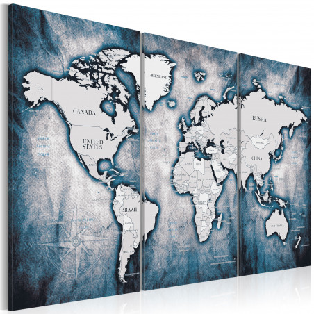 Tablou World Map: Ink Triptych-01