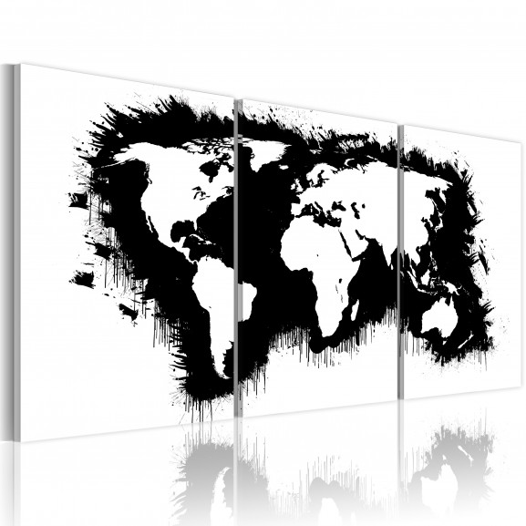 Tablou The World Map In Black-And-White