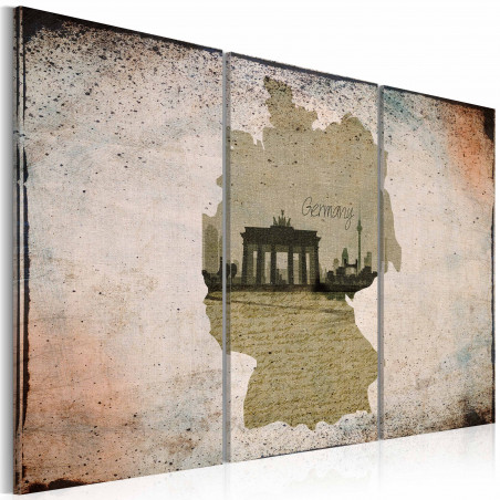 Tablou Map: Germany, Brandenburg Gate Triptych-01