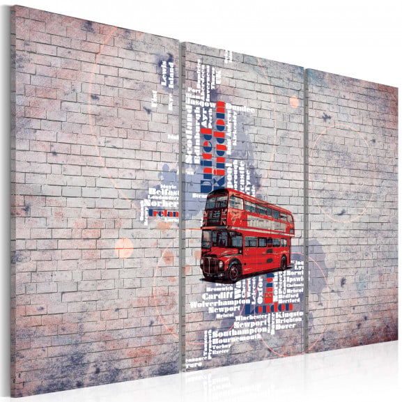 Tablou Around The Great Britain By Routemaster Triptych