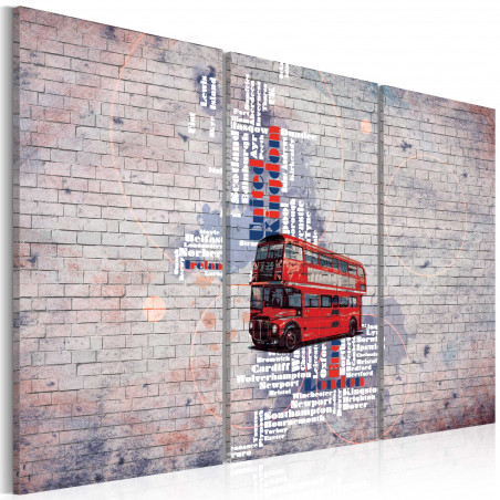 Tablou Around The Great Britain By Routemaster Triptych-01