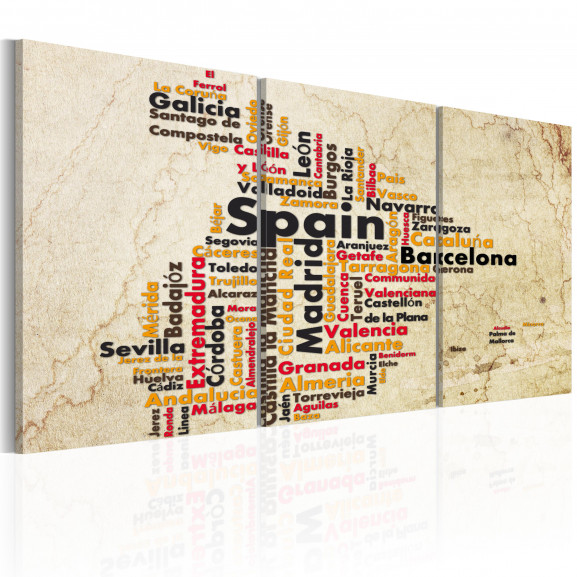 Tablou Spain: Text Map In Colors Of...