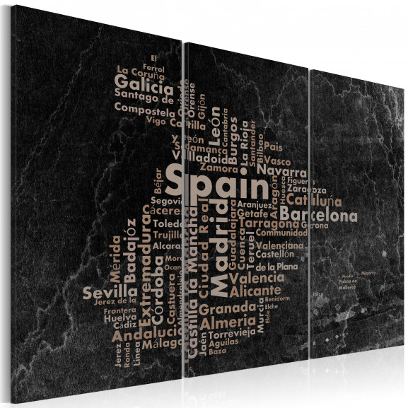 Tablou Text Map Of Spain On The...