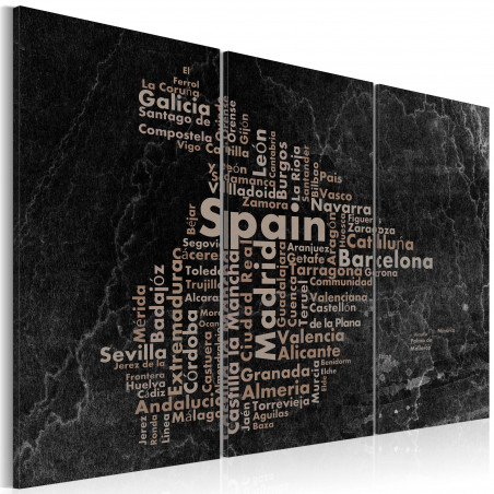 Tablou Text Map Of Spain On The Blackboard Triptych-01