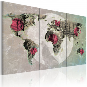 Tablou Map Of The World: Full Moon Triptych
