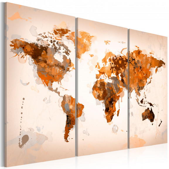 Tablou Map Of The World Desert Storm Triptych