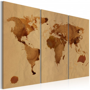 Tablou The World Painted With Coffee Triptych